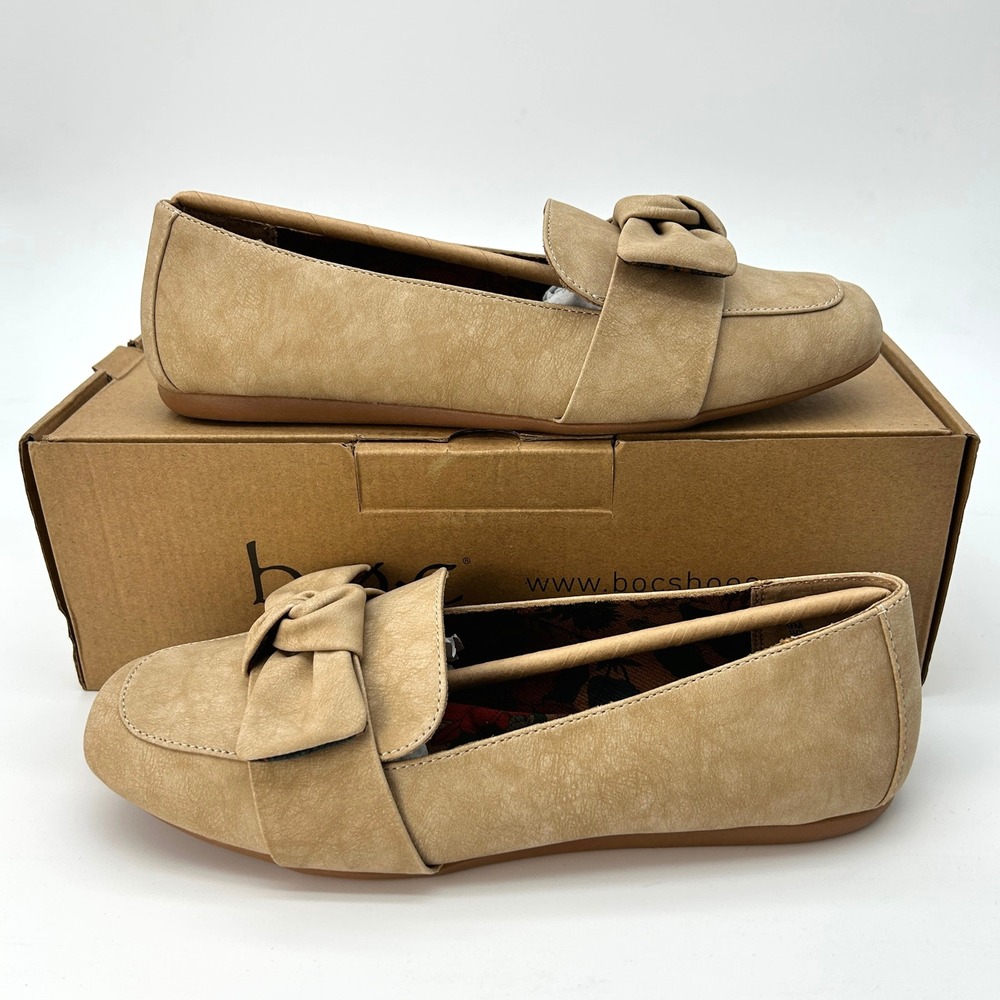 Womens Loafers b.o.c. Born Concept Paisley Size 9 Beige Nubuck Leather NEW